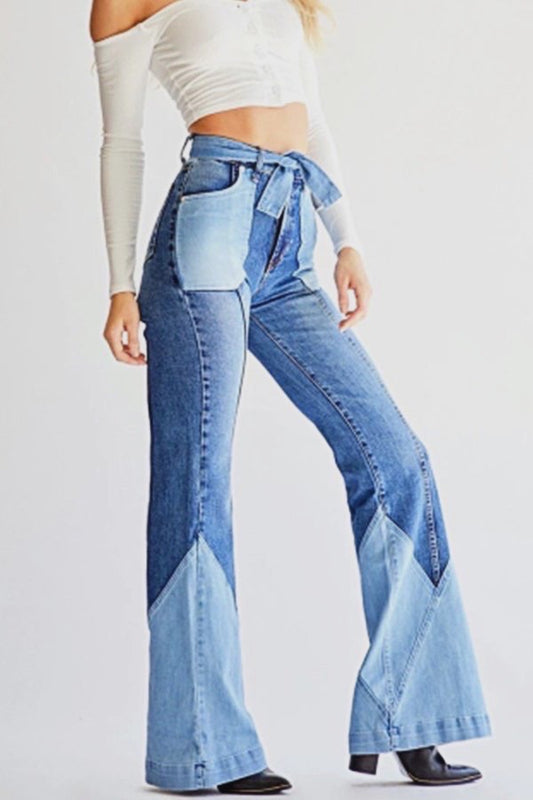 Patchwork Bellbottom Jeans