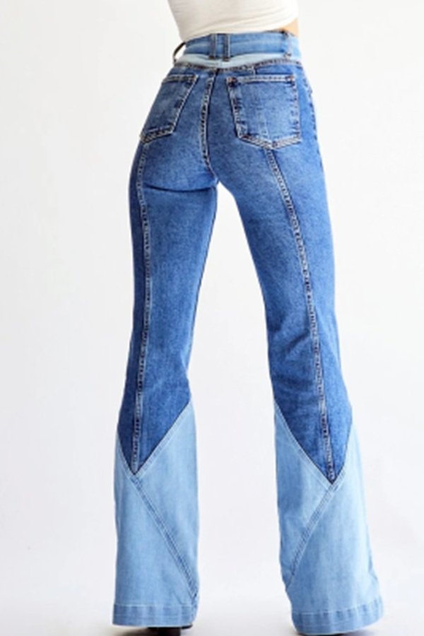 Patchwork Bellbottom Jeans